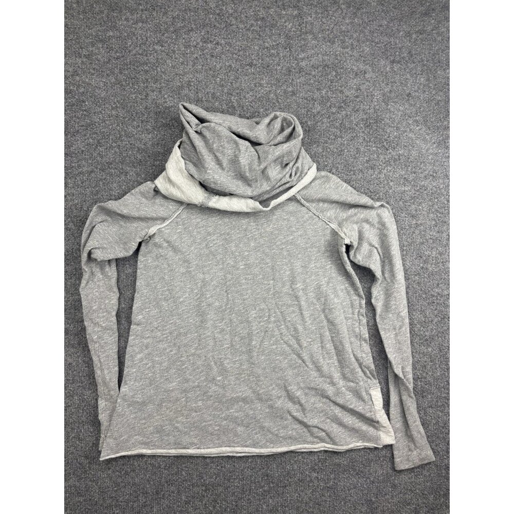 FP Beach Shirt Womens Medium Gray Cowl Neck Raglan Long Sleeve Tunic Top Jersey
